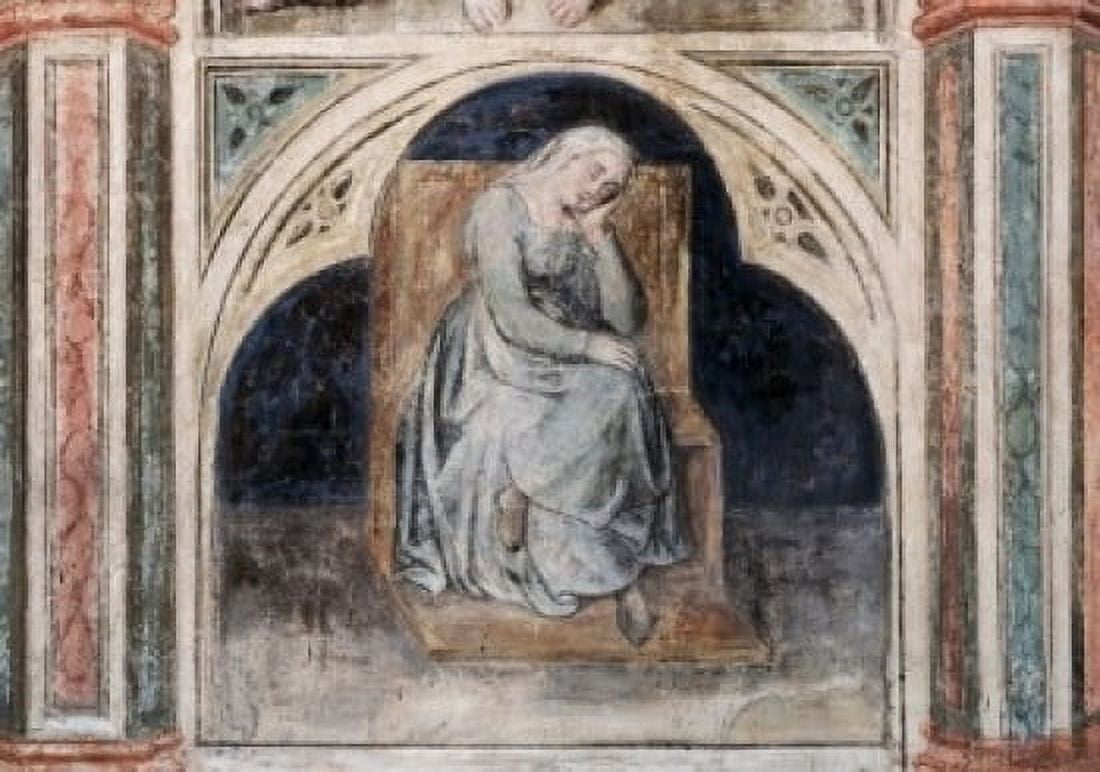 Woman That Rests - Scenes Of A Private Life The Artist Unknown Fresco Palazzo della Ragione Padua Italy Canvas Art - (24 x 36)