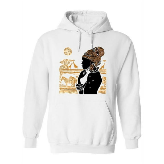 Woman Thinking Silhouette Hoodie Women -Image by Shutterstock, Female Medium