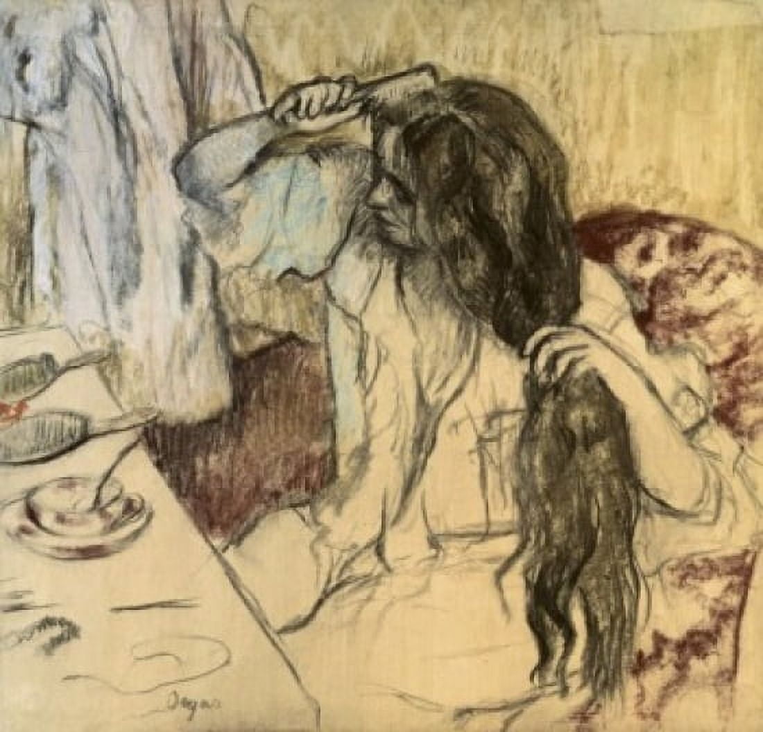 Woman at Her Toilette Edgar Degas (1834 -1917French) Pastel on Cardboard State Hermitage Museum St Petersburg Russia Canvas Art - Edgar Degas (24 x 36)