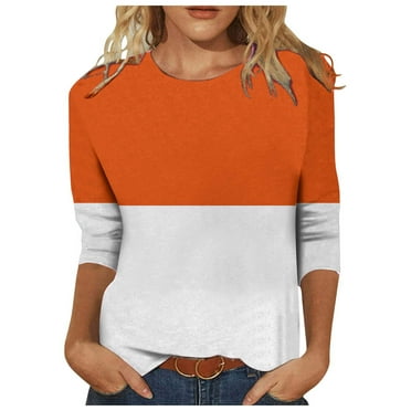 Woman Tops, Clearance Summer Women's Fashion Casual Temperament Irregular Striped Printed Seven-quarter Sleeve Top