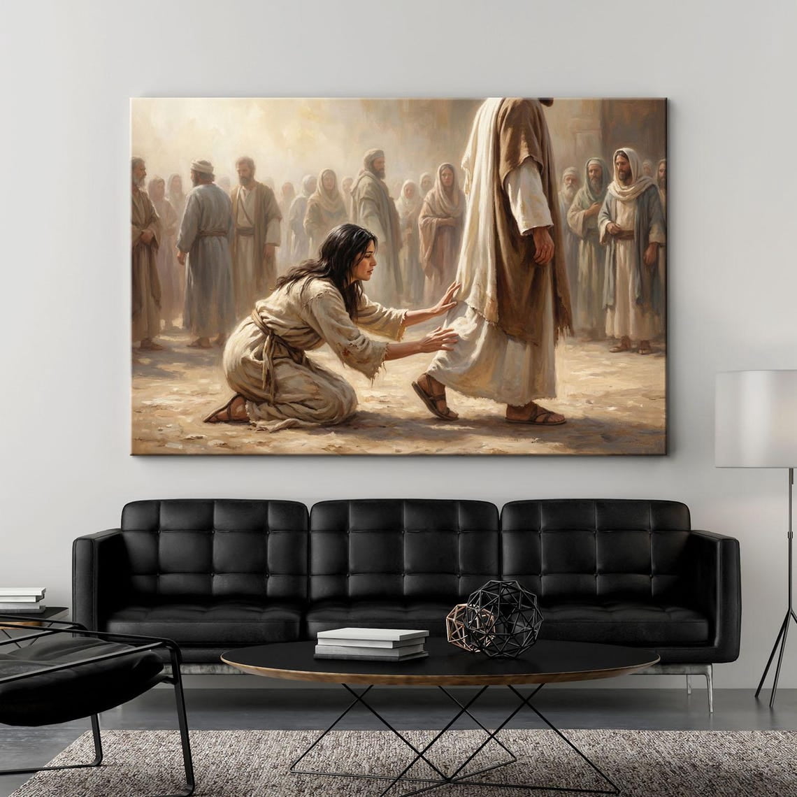 Picture Scripture Robe Woman Touching Jesus Robe Print Healing Hem Of Garment Art Christian ...