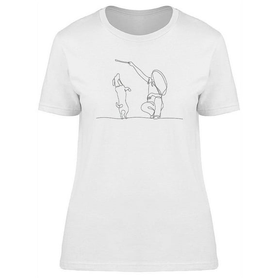 Woman Training Dog T-Shirt Women -Image by Shutterstock, Female XX-Large