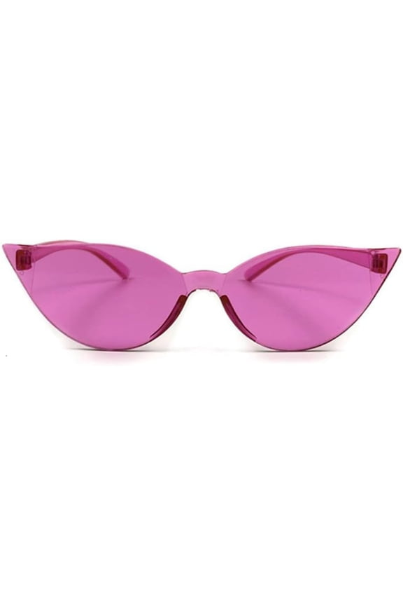 Woman Transparent Plastic Glasses Style Sun Glasses Female Clear Candy Color Lady One Piece Cat Eye Lens Sunglasses
