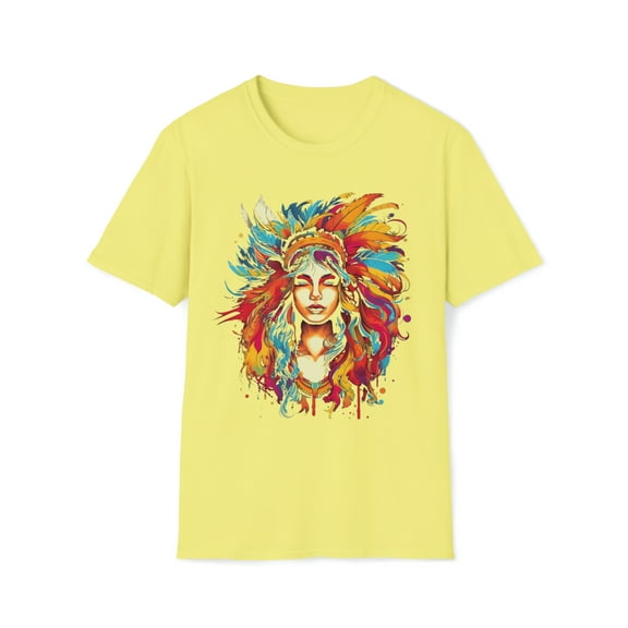 Woman Unisex Softstyle T-Shirt Native American Boho Hippie Chic Festival