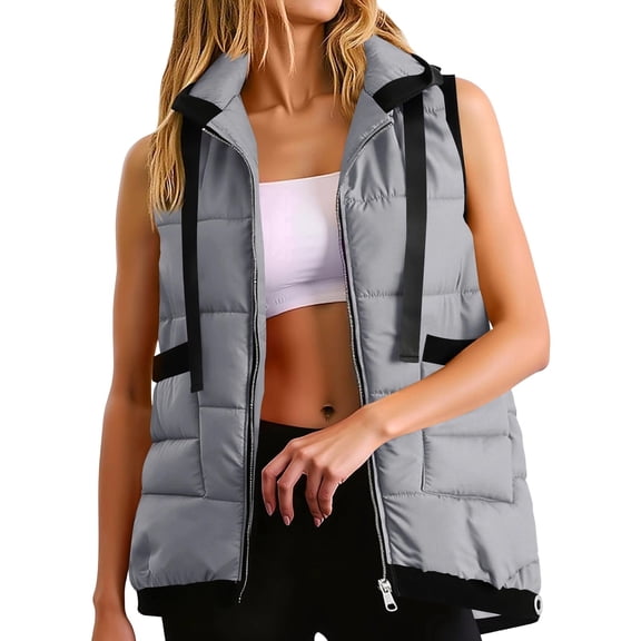 Woman Vest Puffer Vest Women Zip Up Sleeveless Lightweight Vests Fall Clothes Cold Weather Clothes for Women