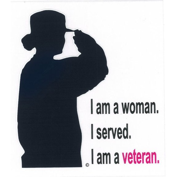 Woman Veteran Silhouette Decal - Veteran Owned Business