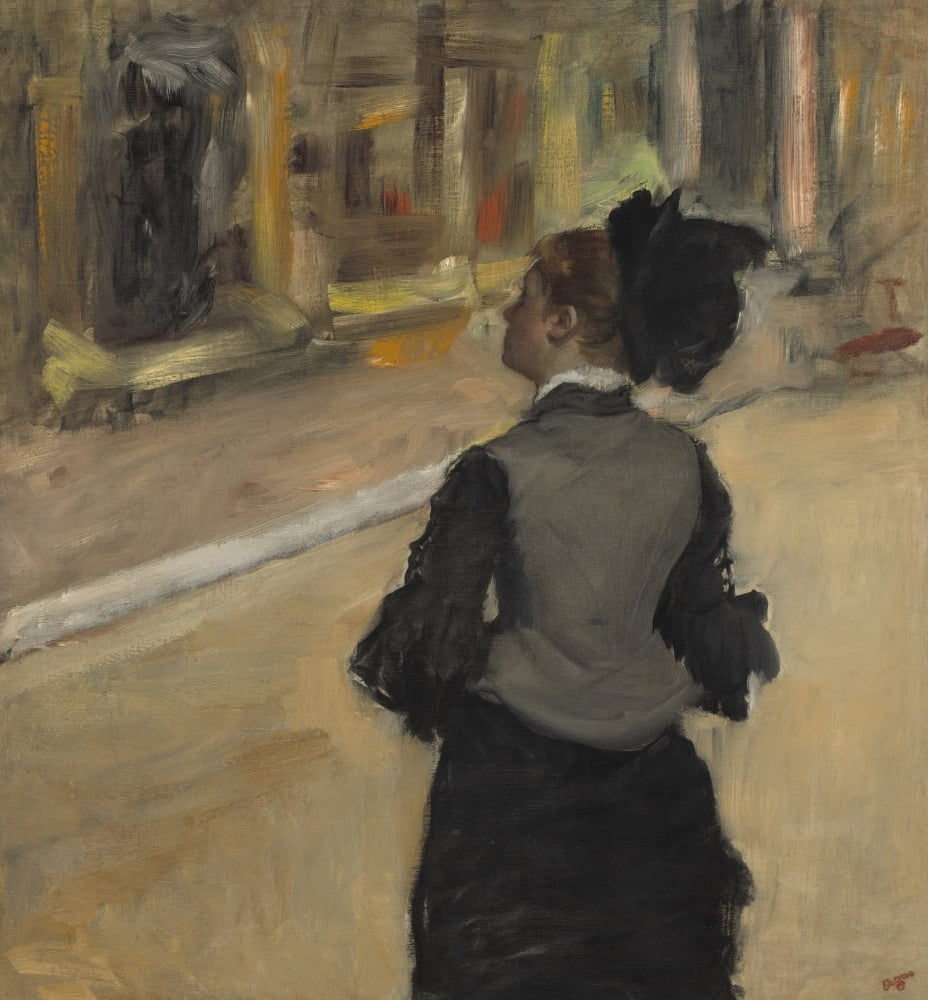 Woman Viewed From Behind (Visit To A Museum) Canvas Art -  (24 x 36)