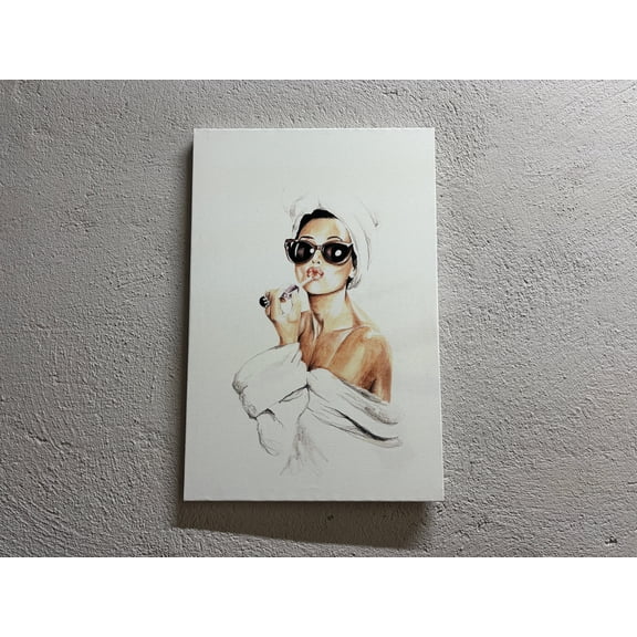 Woman Wall Decor, Famous Artwork, Trendy Canvas Art, Fashion Artwork, Vogue Printed, Lip Woman Art, Audrey Hepburn Printed, Canvas Wall Decor - Rolled Canvas
