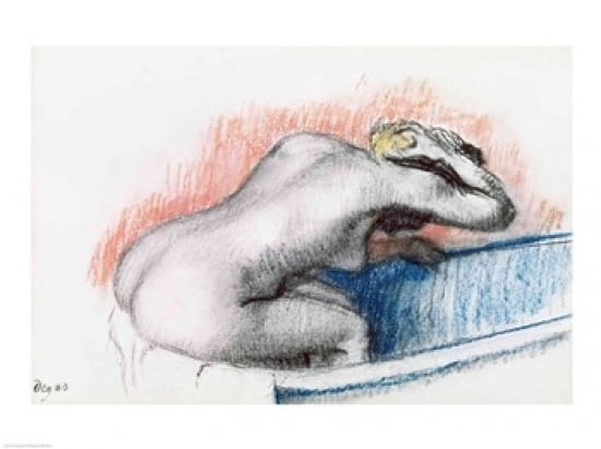 Woman Washing in the Bath Canvas Art - Edgar Degas (36 x 24)