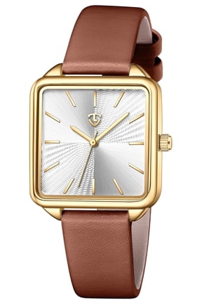 Woman Watch Elegant Square Dial Watches with Leather Strap Waterproof Classic Simple Womens Quartz Watch Gift for Woman