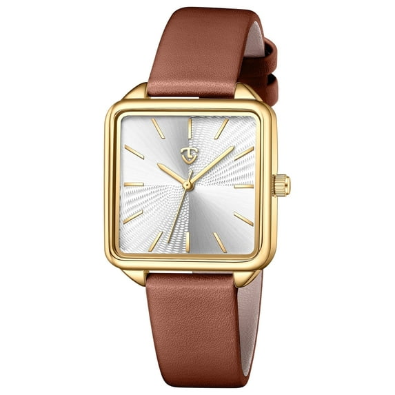 Woman Watch Elegant Square Dial Watches with Leather Strap Waterproof Classic Simple Womens Quartz Watch Gift for Woman