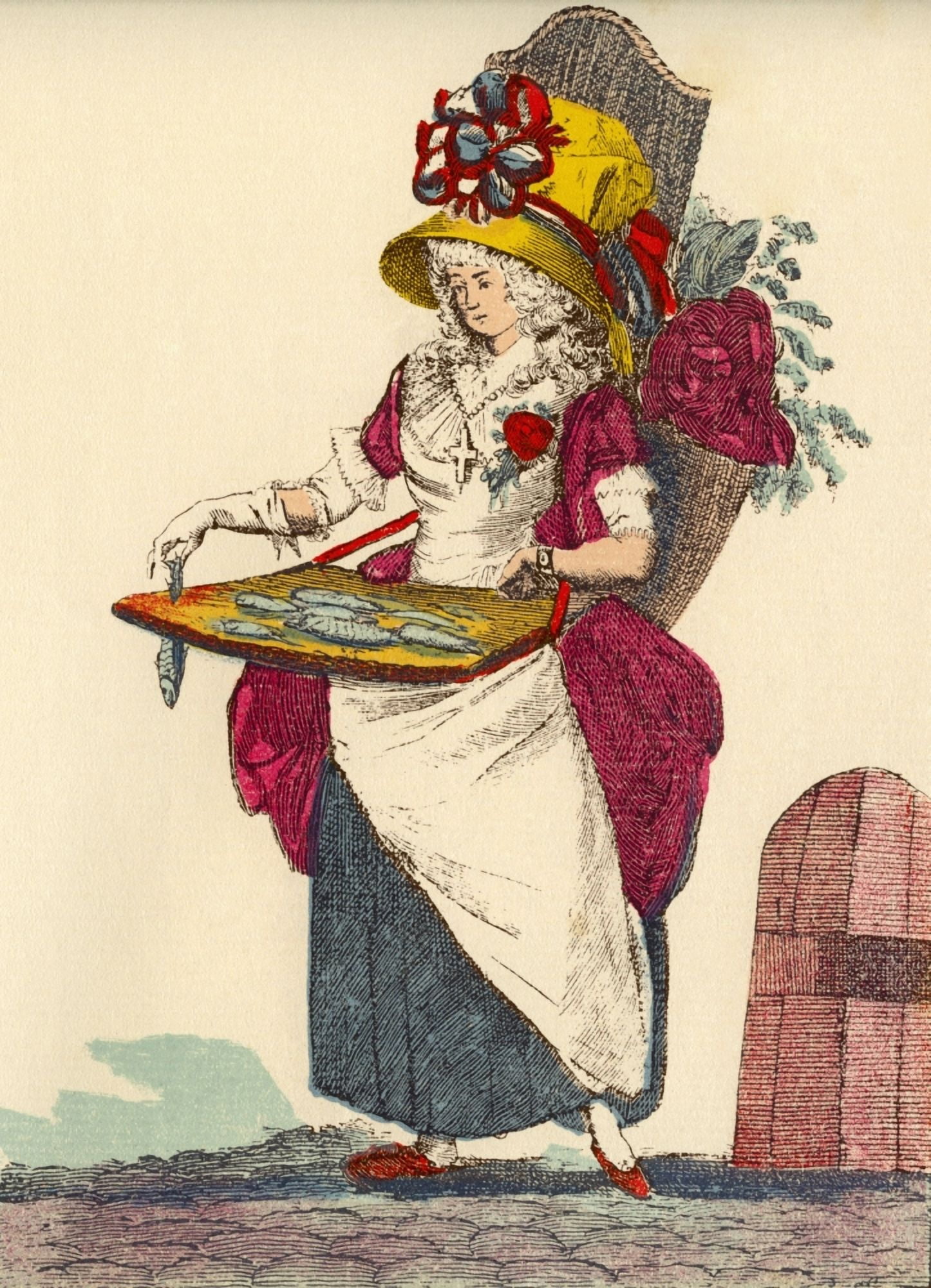 Woman Wearing Mixture Of Clothes Representing The Three Orders - Clergy Nobility And Worker - In France During French Revolution From A Contemporary Print Canvas Art - Ken Welsh Design Pics (24 x 32)