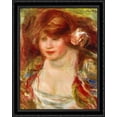 thumbnail image 1 of Woman Wearing a Rose Andree 28x36 Large Black Ornate Wood Framed Canvas Art by Pierre Auguste Renoir, 1 of 2