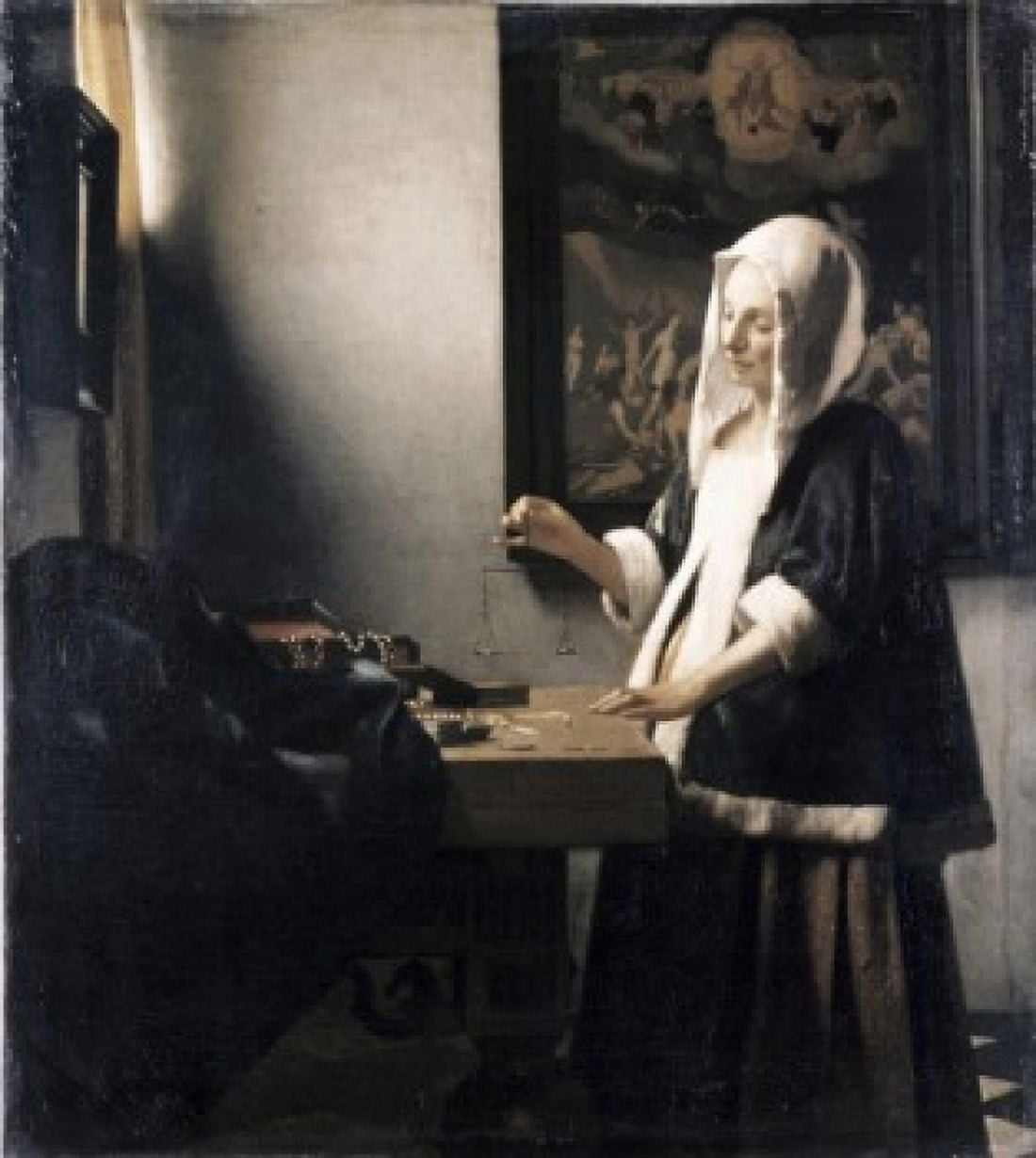 Woman Weighing Gold ca 1657 Jan Vermeer (1632-1675 Dutch) Oil on canvas National Gallery of Art Washington DC USA Canvas Art - Jan Vermeer (18 x 24)