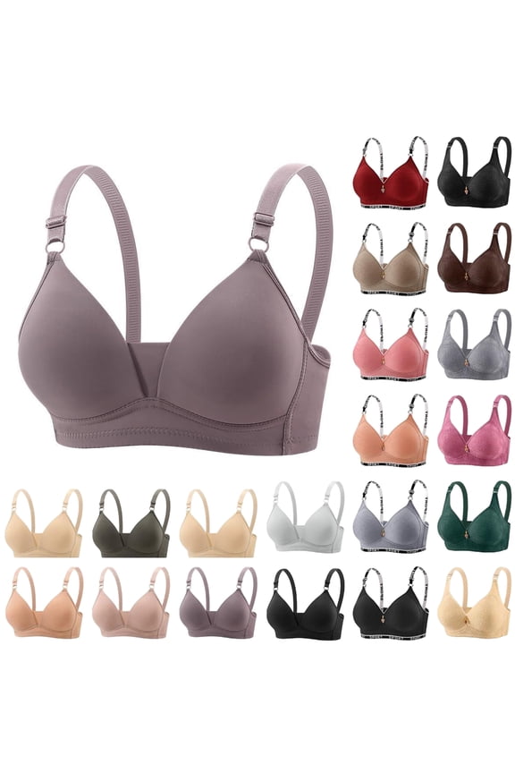 Woman Wireless Bra Thin And Comfortable Fixed Cup Bra Without Rims Gathers Breathable Underwear Daily Bra