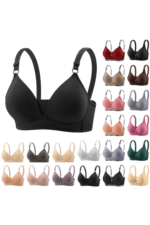 Woman Wireless Bra Thin And Comfortable Fixed Cup Bra Without Rims Gathers Breathable Underwear Daily Bra
