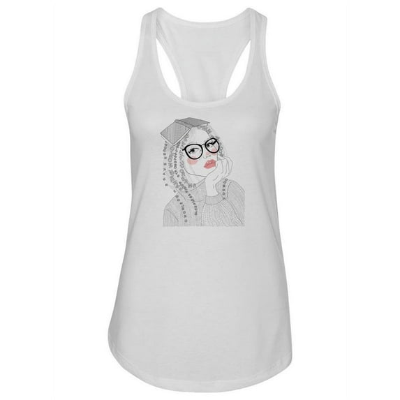 Woman With A Book On Her Head Tank Women -Image by Shutterstock, Female Medium