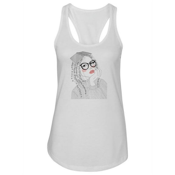 Woman With A Book On Her Head Tank Women -Image by Shutterstock, Female x-Small