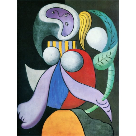 "Woman With A Flower, Picasso - Canvas OR Print Wall Art"
