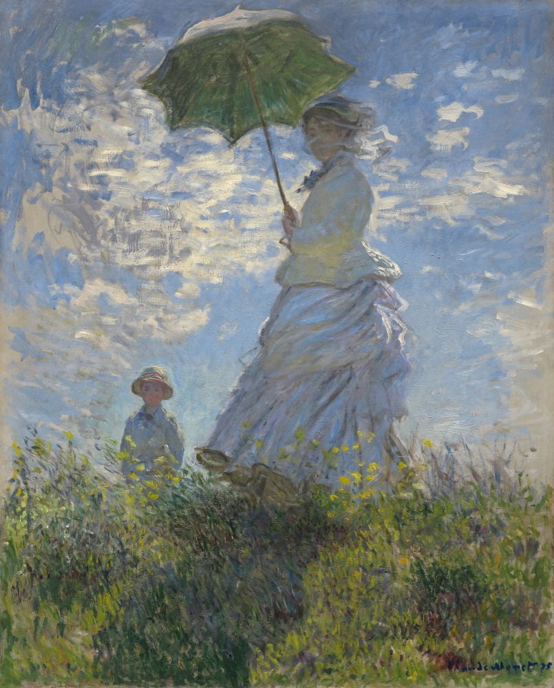 Woman With A Parasol-Madame Monet And Her Son Canvas Art - (18 x 24)