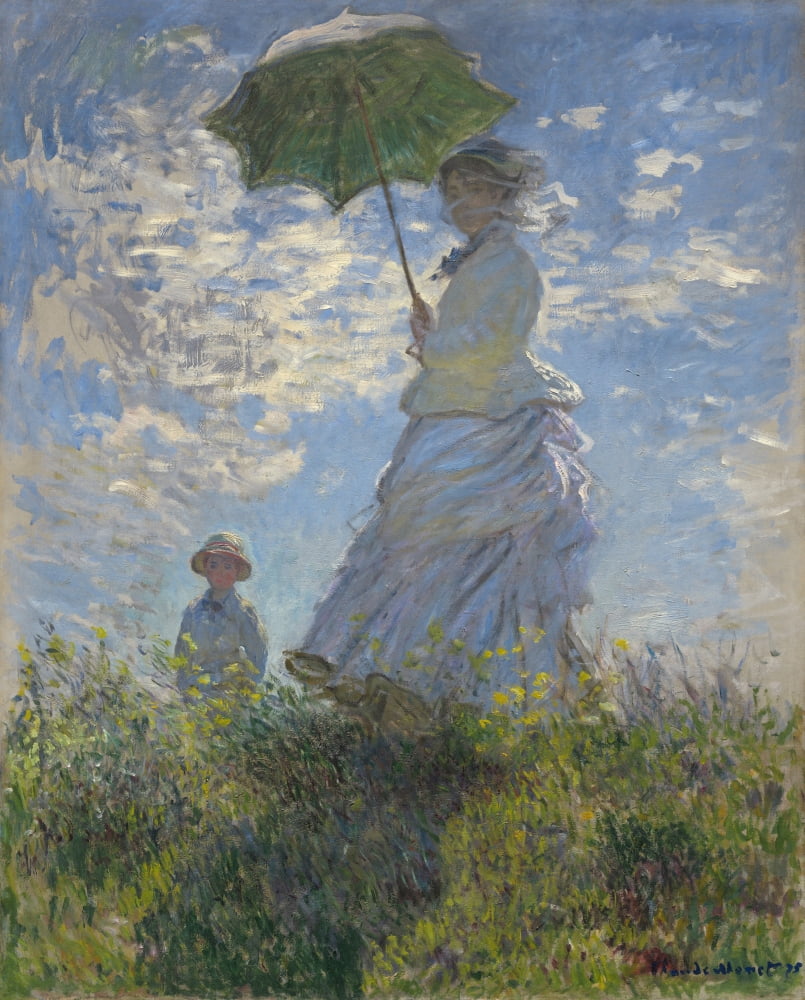 Woman With A Parasol-Madame Monet And Her Son Canvas Art - (24 x 36)