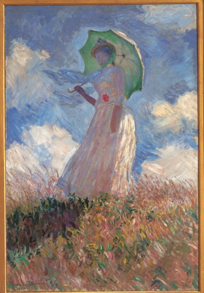 Woman With A Parasol Turned To The Left Canvas Art - (24 x 36)