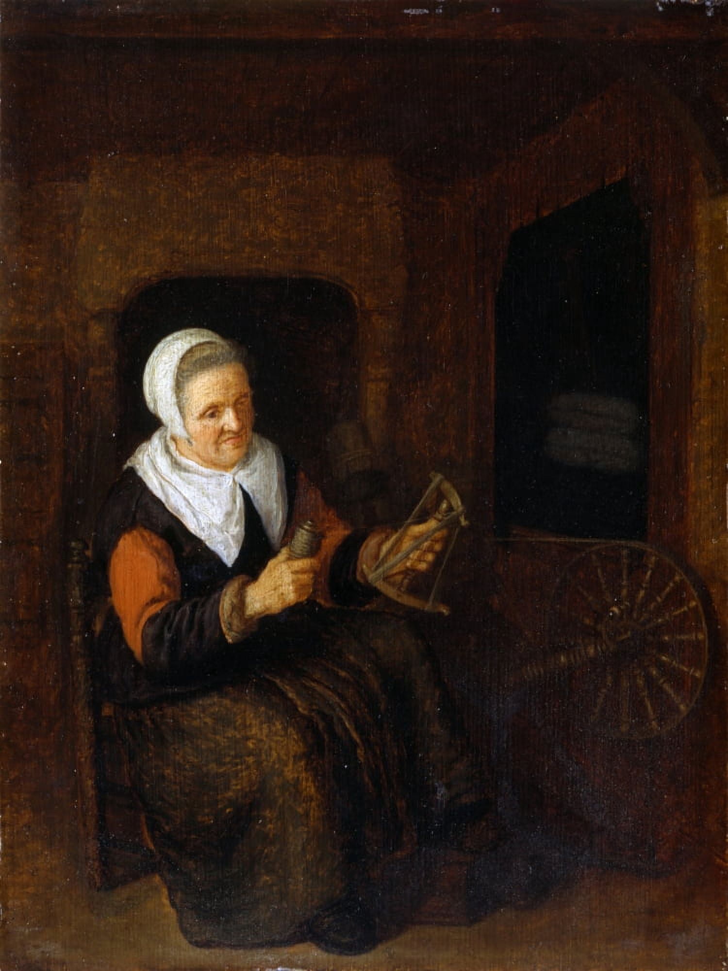 Woman With A Wool-Winder Canvas Art - (18 x 24)
