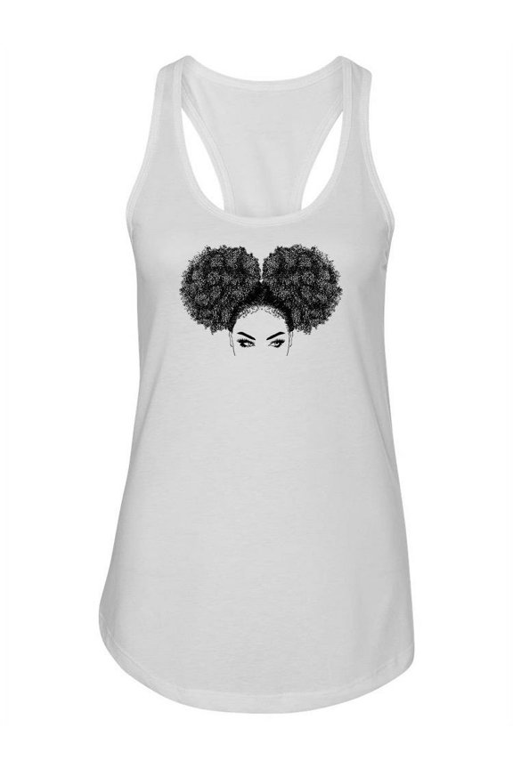 Woman With Afro Buns Tank Women -Image by Shutterstock, Female Small