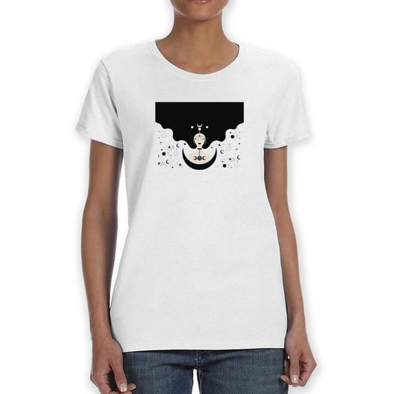 Woman With Big Hair Shaped T-Shirt Women -Image by Shutterstock, Female Small