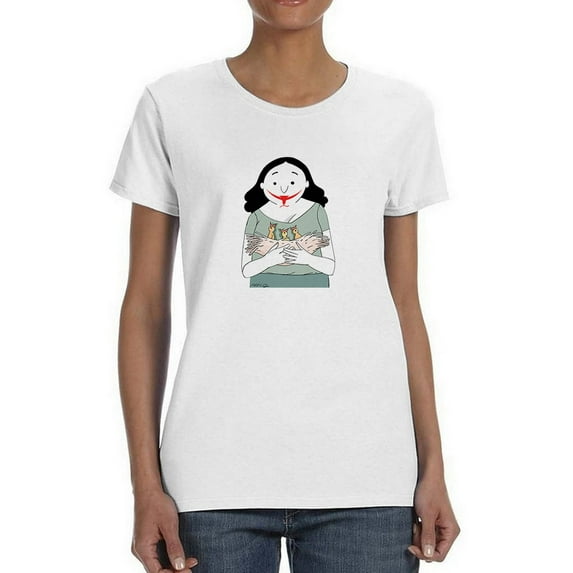 Woman With Birds T-Shirt Women -Hicabi De Merc Designs, Female Medium
