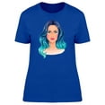 thumbnail image 1 of Woman With Blue Gradient Hair T-Shirt Women -Image by Shutterstock, Female Medium, 1 of 2