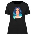 thumbnail image 1 of Woman With Blue Gradient Hair T-Shirt Women -Image by Shutterstock, Female Small, 1 of 4