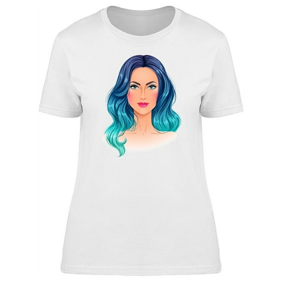 Woman With Blue Gradient Hair Tee Women's -Image by Shutterstock