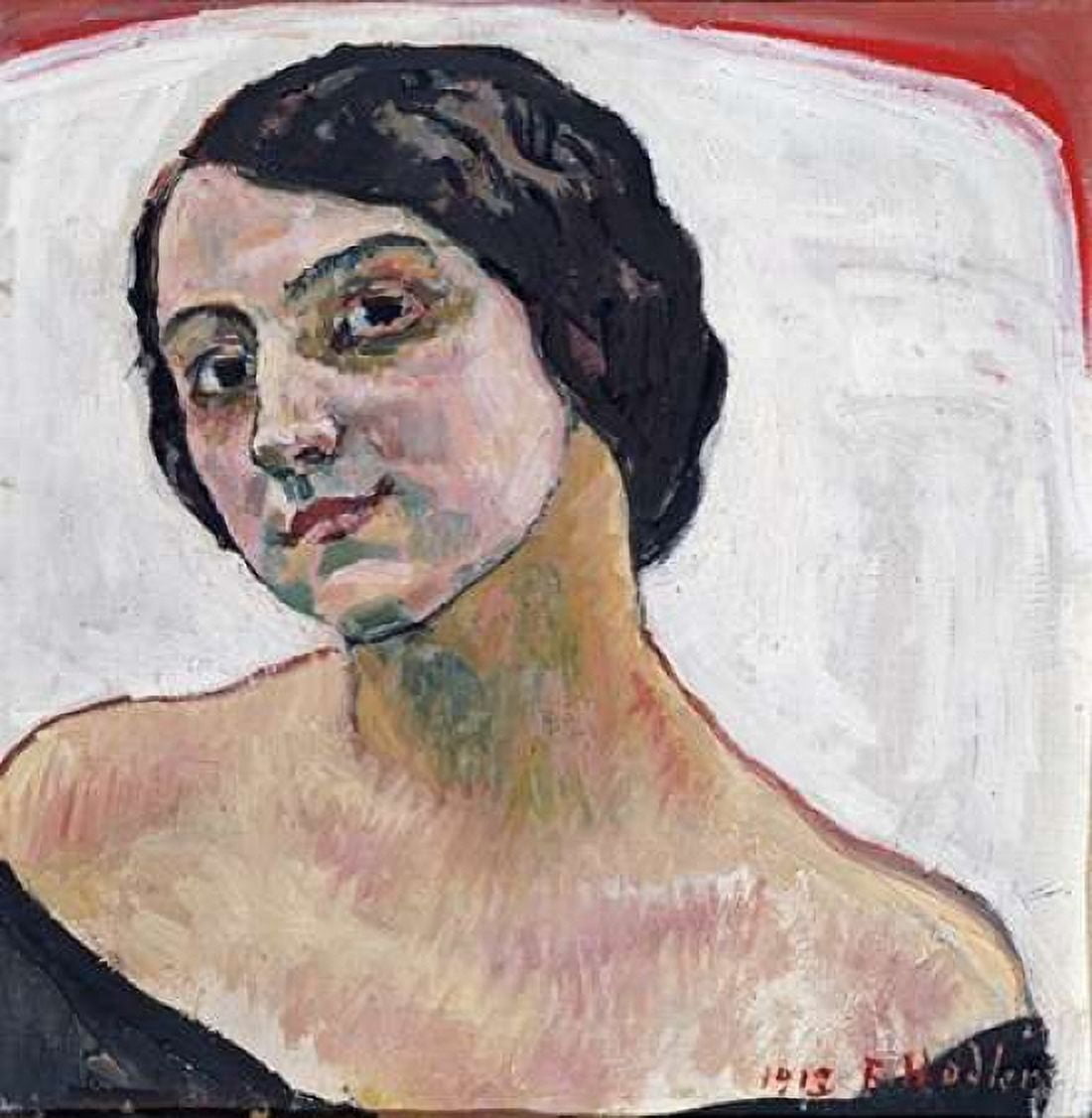 Woman With Brown Hair Canvas Art - Ferdinand Hodler (24 x 24)