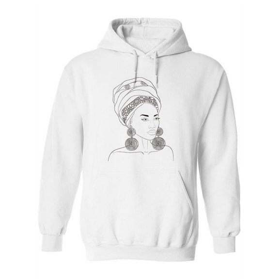 Woman With Circular Earrings Hoodie Women -Image by Shutterstock, Female Medium