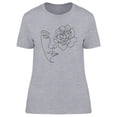 thumbnail image 1 of Woman With Flower Design T-Shirt Women -Image by Shutterstock, Female Large, 1 of 2