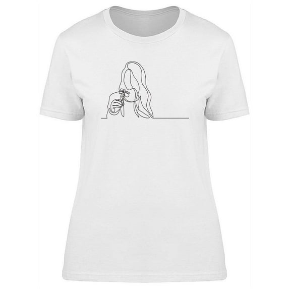 Woman With Flower T-Shirt Women -Image by Shutterstock, Female XX-Large