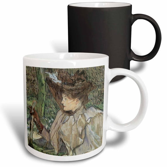 3drose, Woman with Gloves by Henri De Toulouse-lautrec, 11oz Magic Transforming Mug
