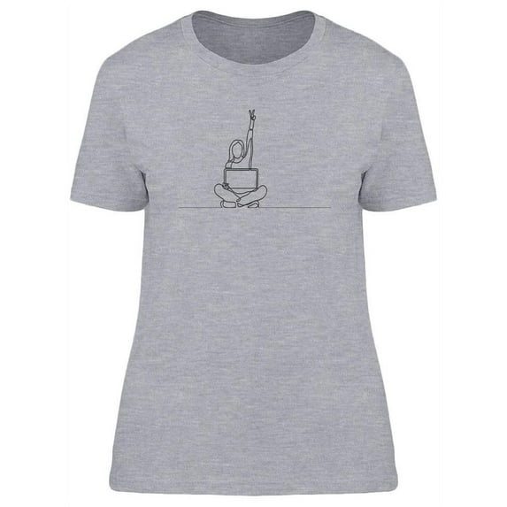 Woman With Laptop T-Shirt Women -Image by Shutterstock, Female XX-Large