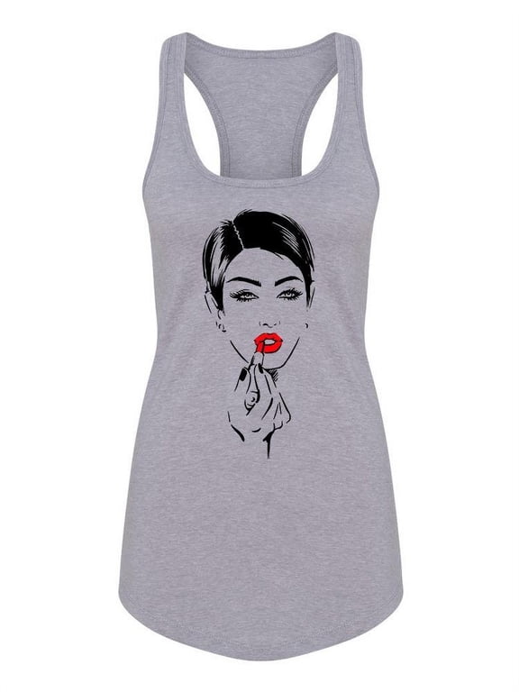 Woman With Lipstick Tank Women -Image by Shutterstock, Female XX-Large