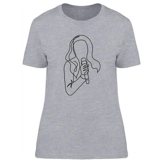 Woman With Microphone T-Shirt Women -Image by Shutterstock, Female XX-Large