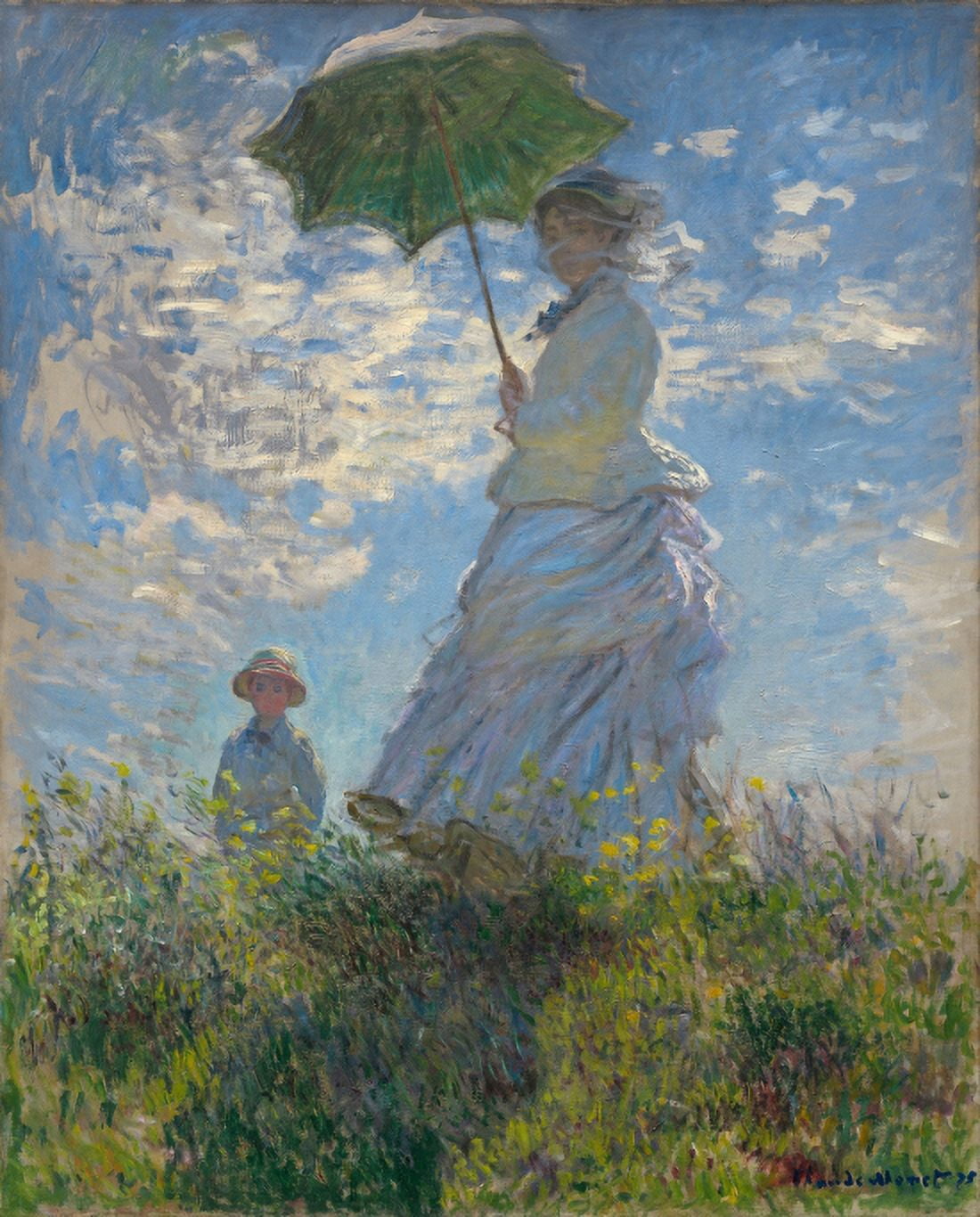 Woman With Parasole Canvas Art - Claude Monet (36 x 54)