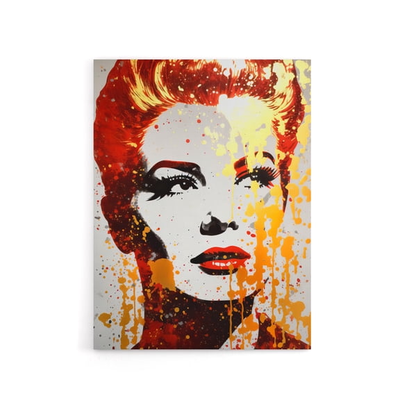 Woman With Red Lipstick Retro Glam Canvas Wall Art Print 12X16"