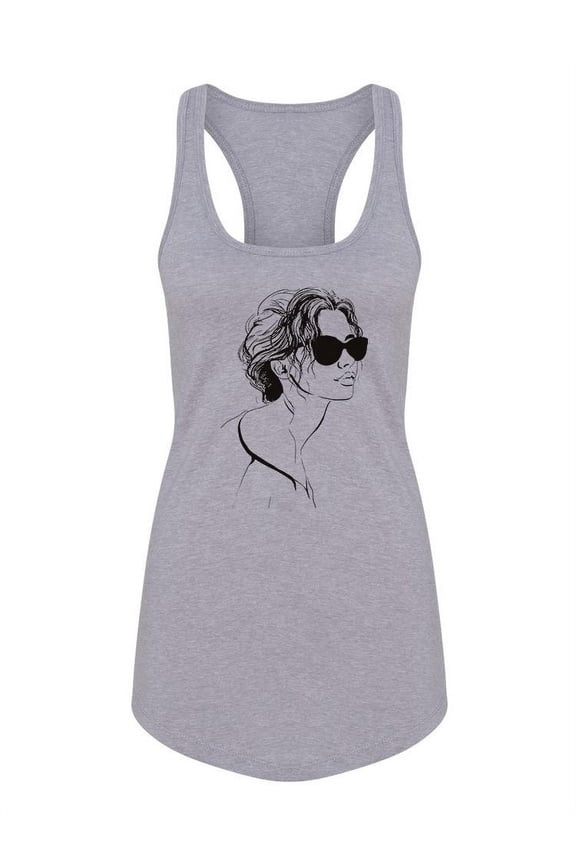 Woman With Sunglasses Racerback Tank Women -Image by Shutterstock, Female Medium