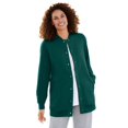 thumbnail image 1 of Woman Within Fleece Baseball Jacket Long Oversized Fleece Coat, 1 of 6