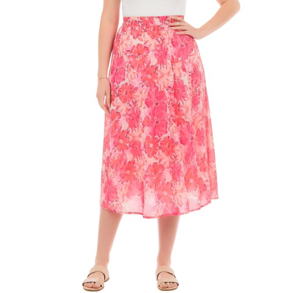 Woman Within Plus Size 2-In-1 Reversible Skirt