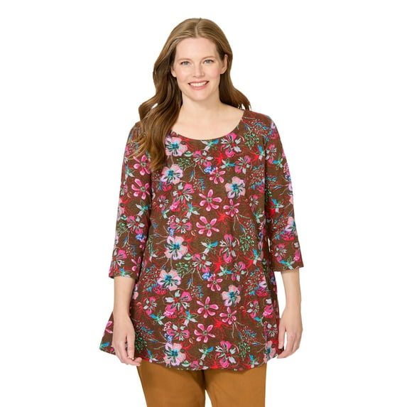 Woman Within Plus Size 2-Pocket Swing Tunic