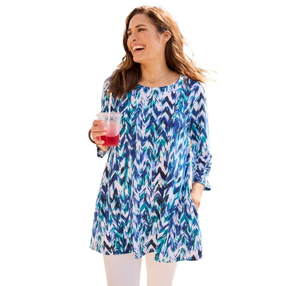 Woman Within Plus Size 2-Pocket Swing Tunic