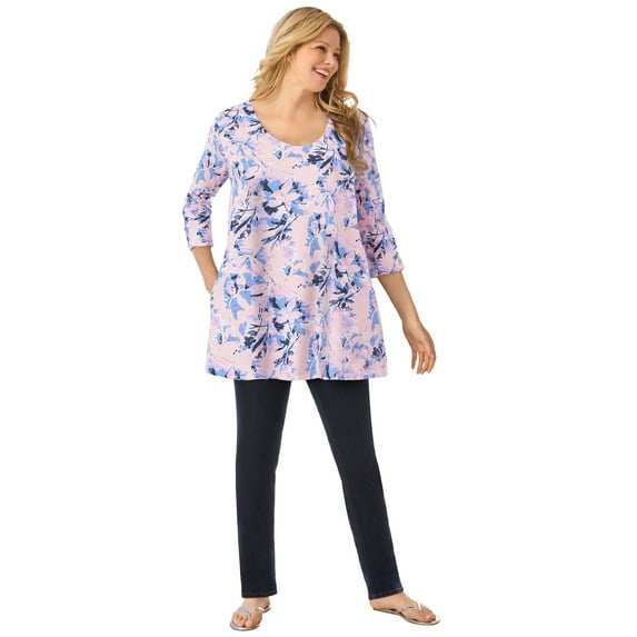 Woman Within Plus Size 2-Pocket Swing Tunic