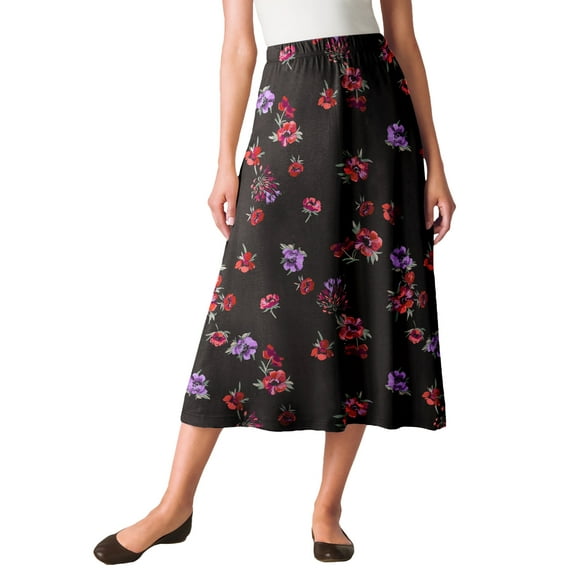 Woman Within Plus Size 7-Day Knit A-Line Skirt